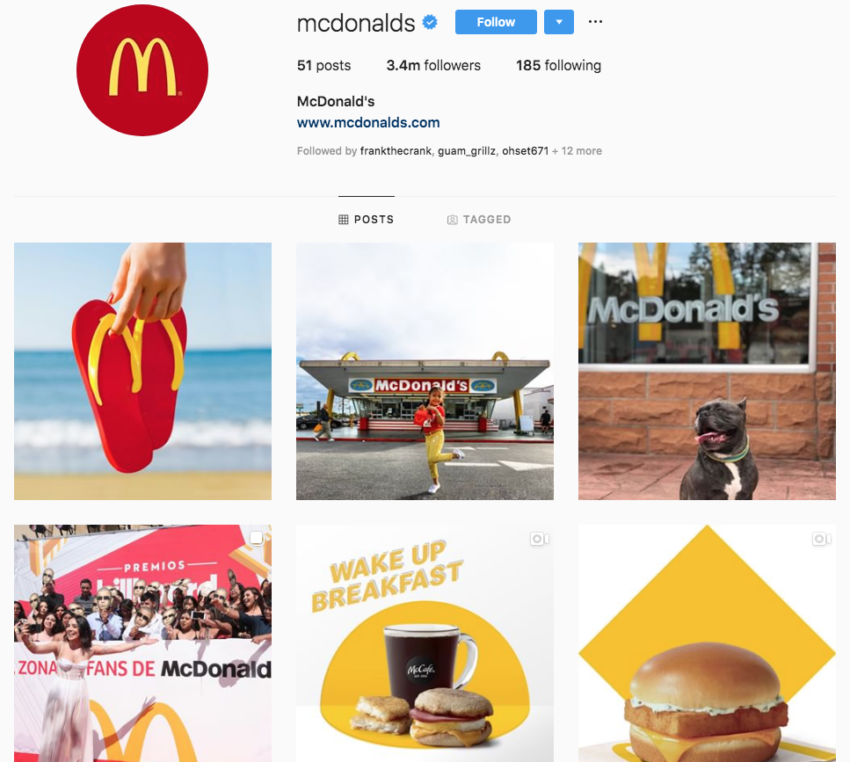mcdonalds instagram branding