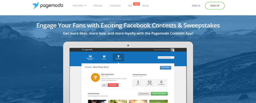 pagemodo instagram contest software