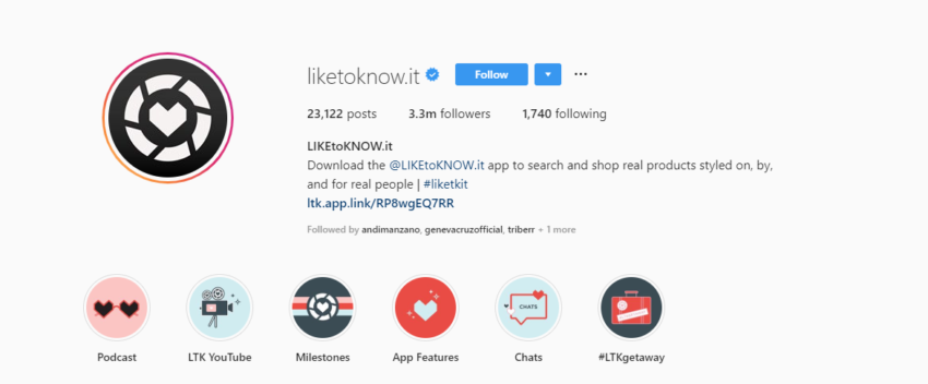 Instagram Shopping Tools - Shop the Looks LIKETOKNOW.IT sample1