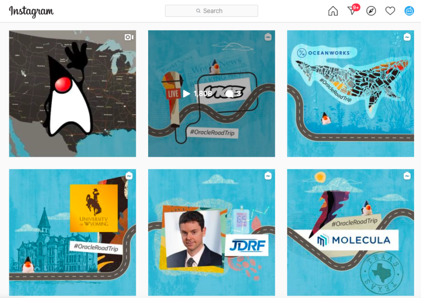 oracle corp instagram b2b brand