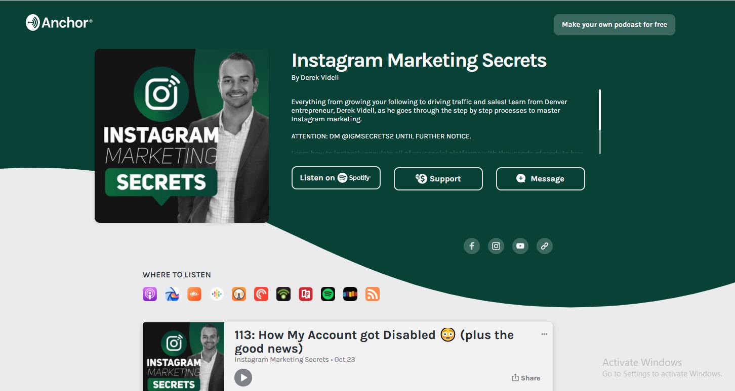 010 - Meilleurs podcasts Instagram - Secrets marketing Instagram