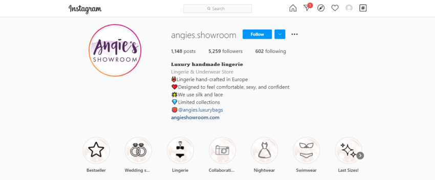 Angiesshowroom Instagram Branding Stories from Entrepreneurs