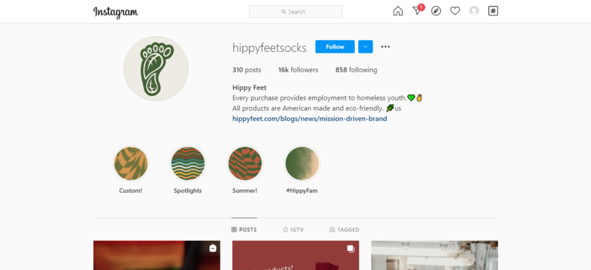 Hippyfeet Instagram Branding Stories from Entrepreneurs