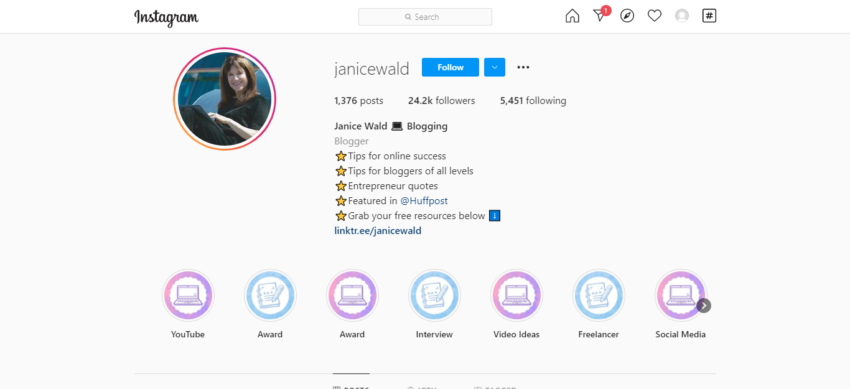 Janicewald Instagram Branding Stories from Entrepreneurs