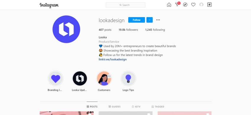 Looka Instagram Branding Stories from Entrepreneurs