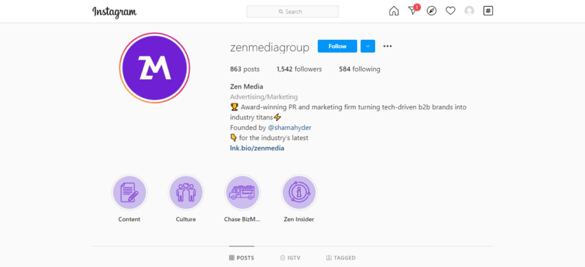 Zenmedia Instagram Branding Stories from Entrepreneurs
