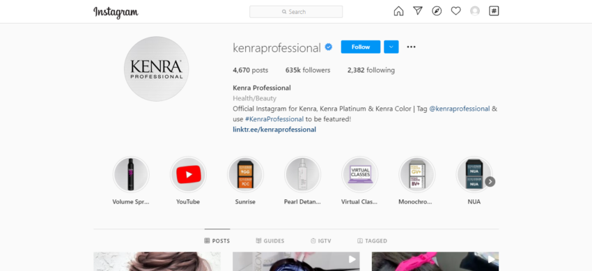kenra professional instagram management tip for brands