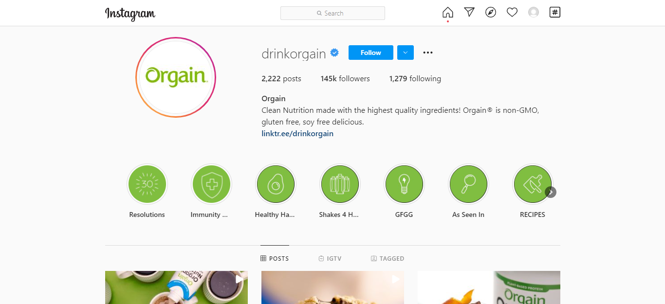 orgain instagram management tip for brands