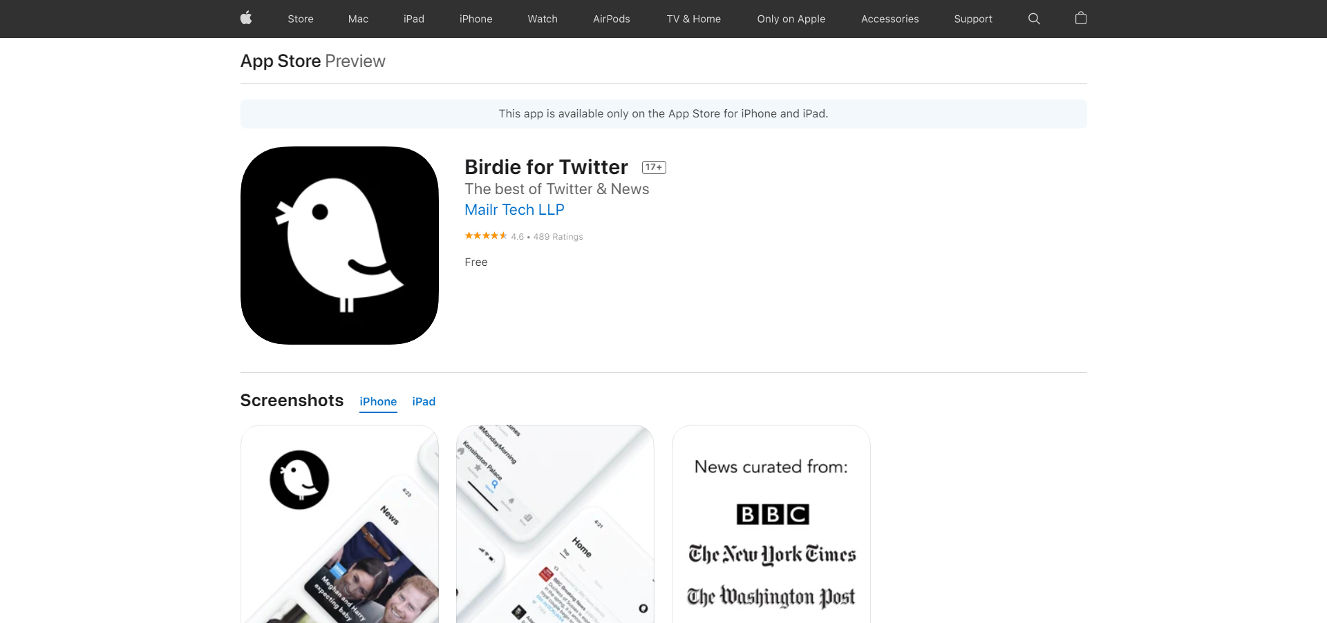 Twitter API Birdie for Twitter