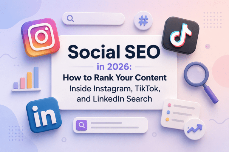 Social SEO strategy for Instagram TikTok and LinkedIn search